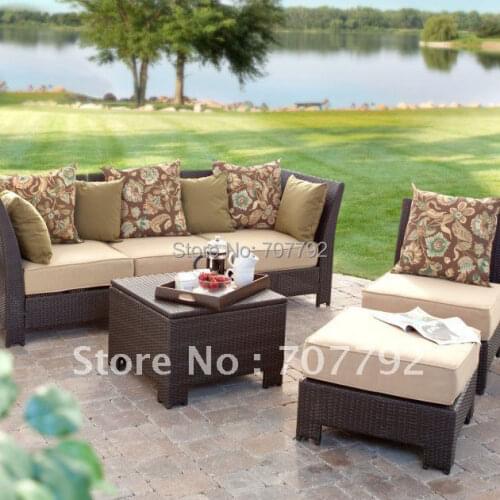 Fiji Bay All-Weather Wicker Sectional Set - Seats 4