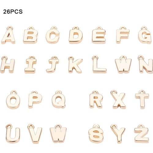 Gold Plated 26 English Letters Copper Pendant DIY Handmade Letters Pendants Accessories Wholesale jewellery making supplies