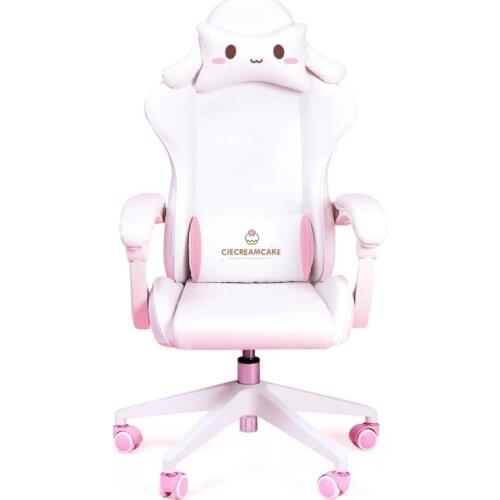 Girl Pink Cartoon Adjustable Home Computer Chair Comfortable Gaming Chair Live Game Swivel Chair Office Chair