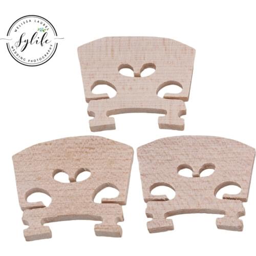 1/16 Size Adjustable Violin Bridge Wood Accessoriess Bridge Pack of 3
