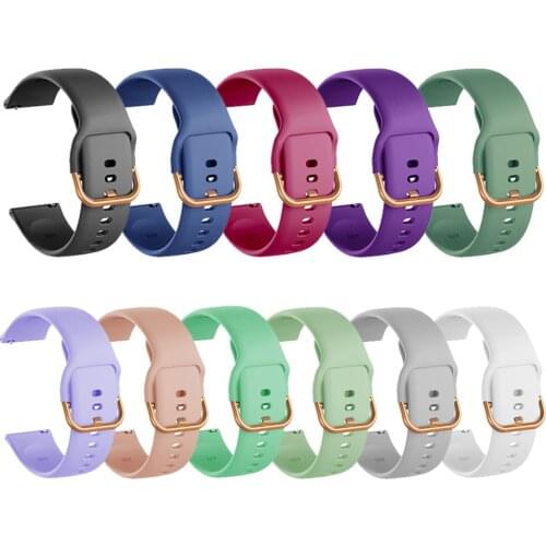 Newest 20mm Silicone Band for Samsung Galaxy Watch 42mm Active 2 Active 3 Gear S2 Watchband Bracelet Strap for Huami Amazfit bip
