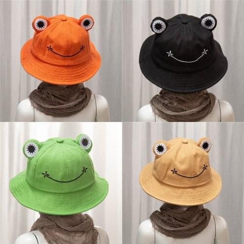 Spring and autumn fashion adult children frog fisherman hat student sun hat outdoor leisure cartoon parent child hat