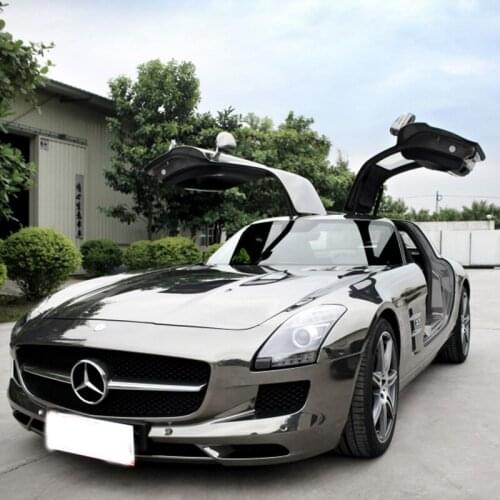 TSAUTOP 1.52x18m Waterproof UV Protected Tungsten steel black High Stretchable Mirror Chrome car vinyl wrap