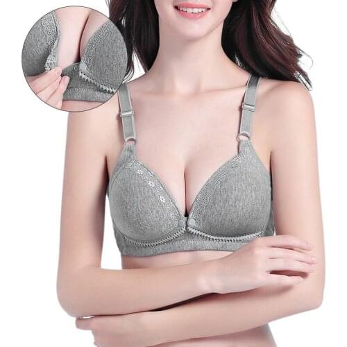 Comfortable Cotton Pregnant Women Underwear Maternity Nursing Bra Breastfeeding Bra Front-Close Bralette