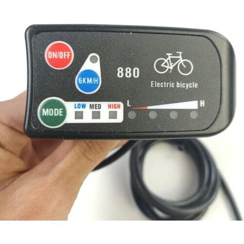 Plastic KT-LED 880 Display E-bike Meter Universal E-bike Bicycle Waterproof with 15-bit LED strip speed indicator
