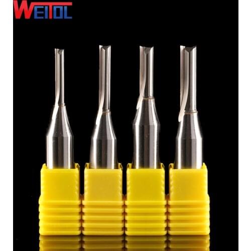 Weitol 12.7mm TCT router bits woodworking engraving tools milling cutter for solid wood double flutes straight router bit