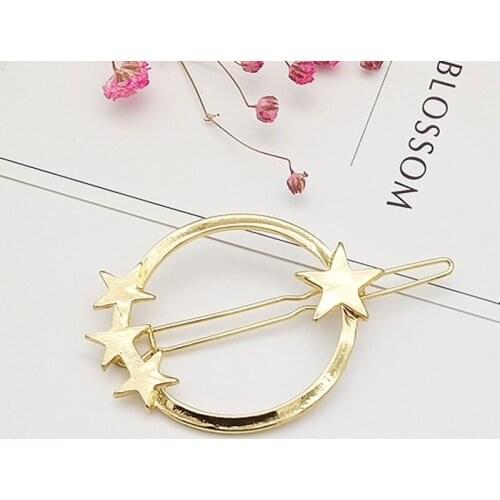 Women Girls Metal Geometry Triangle Hairpin Gold Silver Hair Clip Hair Hairpin Accessories