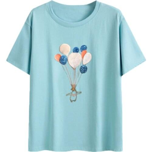 Sequins T Shirts Women 2020 Summer Chic Tees Short Sleeve Harajuku Kawaii Tshirt Korean StreetWear Loose Basic Female Tops