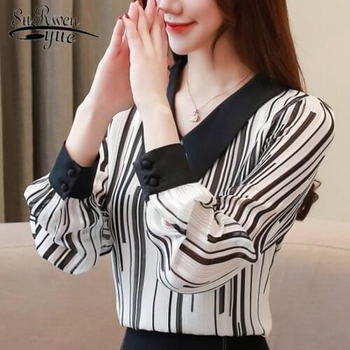 2021 Peter Pan Collar Long Sleeve Elegant Women Autumn Chiffon Casual Women Tops Clothing Sweet New Fashion Women Blouse 5360 50