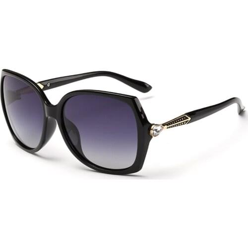 Laura Fairy Women Polarized Square Sunglasses Rhinestone Decoration Arm Gradient Lens Sun Glasses Women oculo de sol feminino