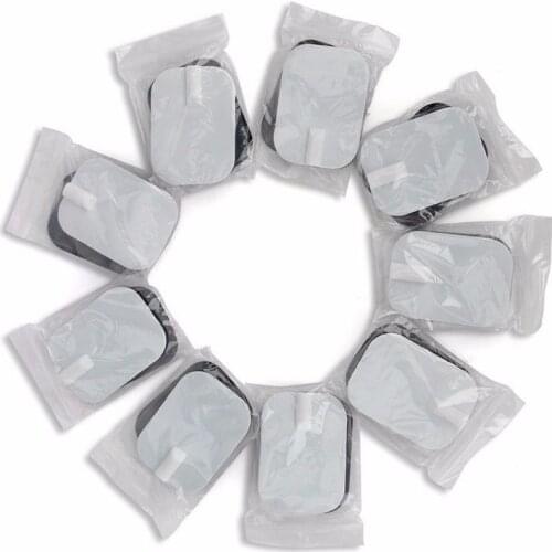 Lot 10pcs Self Adhesive Replacement Tens Electrode Pads for DC 2.5mm 2 4 Pins Way Acupuncture Needle Pin Lead Massage 6x4.5cm