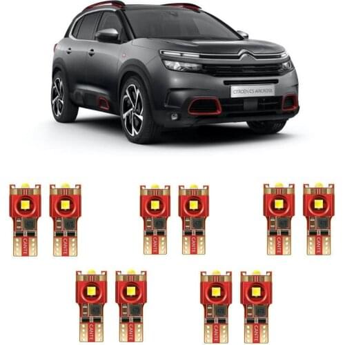 10pc w5w Car LED lighting For citroen c4 c5 c3 C1 C2 C6 C8 BERLINGO C-CROSSER C-ELYSEE SAXO interior light kit