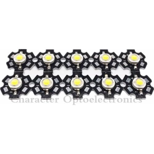 100PCS 1W 3W High Power cool/warm white 3500k 4500k 6500k 10000k 20000k-30000k LED Chip + 20mm star pcb