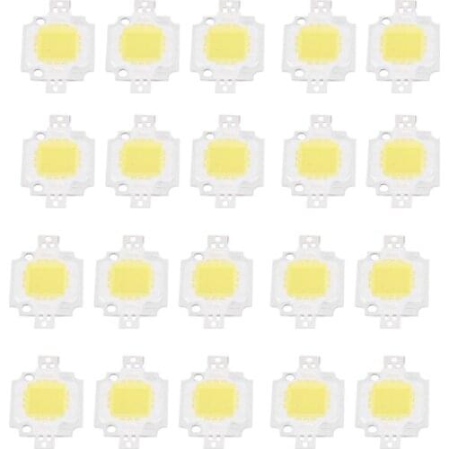 20PCS 10W LED Pure White High Power 1100LM LED Lamp SMD Chip light Bulb DC 9-12V