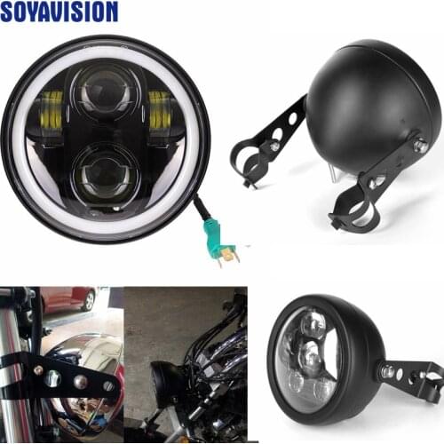 5 3/4" 5.75 Inch motor Led Headlight Housing bucket for Motorcycle Headlamp Bracket Accessories