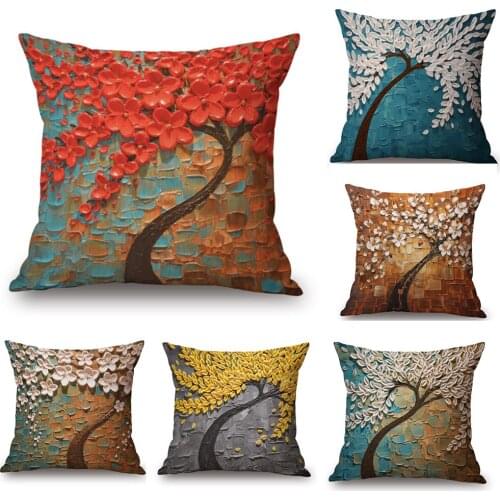 Watercolor Flowers Intersection Of Nature Creative Pillow Cushion Pillows Massager Decorative Pillowcase Home Decoration Cover