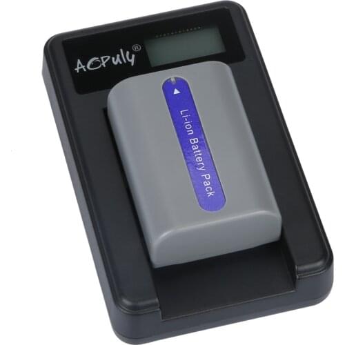 AOPULY 1 x FP50 NP-FP50 FP51 Battery + LCD USB Charger for SONY DCR-DVD105 DVD405 DVD605 DCR-HC21 DCR-HC26 DCR-30 DCR-HC28 PM094