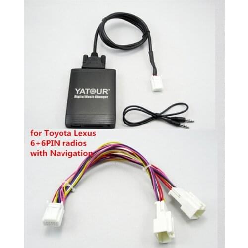 Yatour Car Audio Music Player for Toyota Lexus 6+6PIN radios with Navigation USB Adapter Radio Digital CD Changer SD AUX
