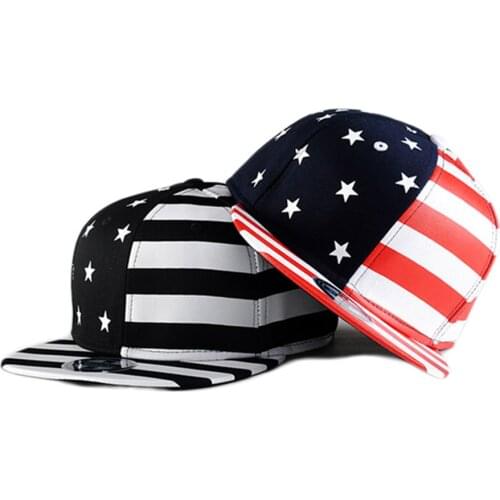 USA Flag Leather Snapback Hat Baseball Cap for Men Women Sport Hip Hop Outdoor Street Headwear Male Female Adjustable Sun Gorras