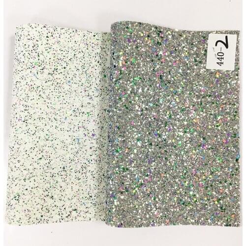 Multicolored Shiny Chunky Glitter Synthetic Leather Faux Fabric Sheet for Making AccessoriesHair Bow/Decorative/DIY Accessories