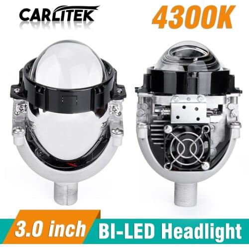 Carlitek 3.0 INCH Bi LED Angel Eyes Headlight Lenses For H4 H7 H1 9005 9006 LED Projector For Auto Car Lights Lamps Accessories