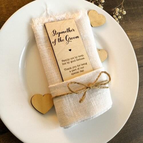 Wooden Anniversary Party Guest Seat Card And Groomsman Seat Card Country Wedding Stepmother Of The Bride Seat Card