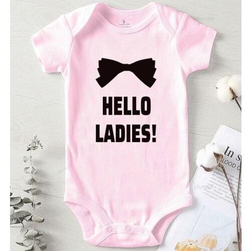 Jumpsuit Kids Autumn Newborn Girl Outfit Print Hello Ladies Cotton Toddler Boy Winter Clothes Baby Romper Kids Clothing