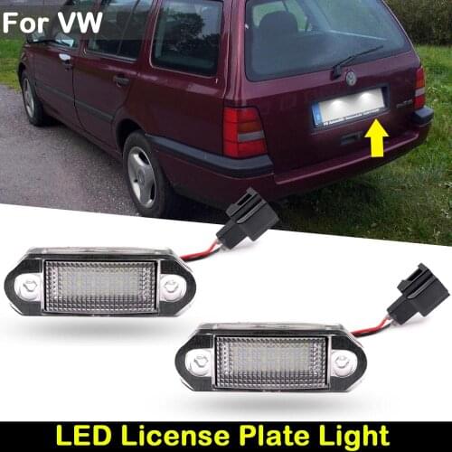 For VW Golf 3 Variant 1993-1999 Verno Jetta 3 1992-1998 Car Rear White LED License Plate Light Number Plate Lamp