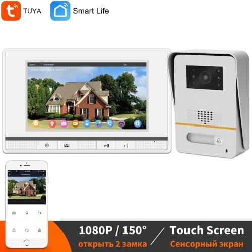 Wifi Video Door Phone Intercom For Home 7 inch IP Doorbell Monitor 150° IR Doorbell Camera Wireless Remote Access Control System