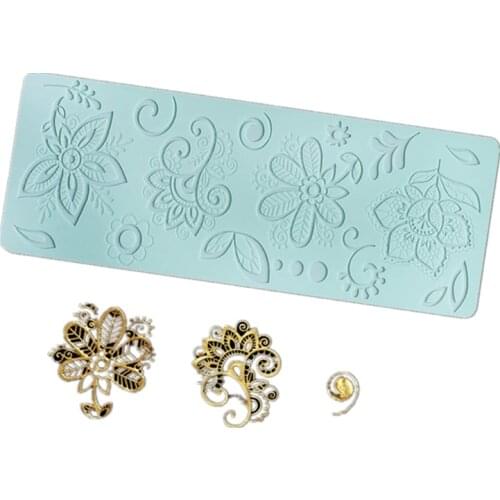 Flower Lace Mold Cake Border Decoration Tools Fondant Cake 3D Mold Food Grade Silicone Mat Mould Cake Mold m160