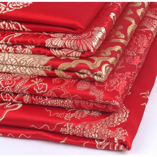 Chinese Silk Imitation Brocade Jacquard Fabric Fabric Cheongsam Costume Formal Dress Material Shroud Clothing Bag DIY Cloth