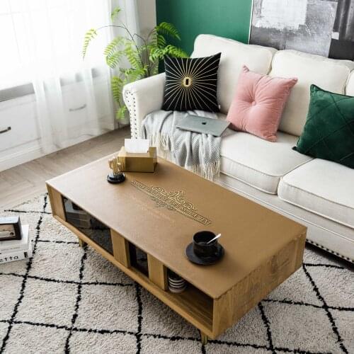 Leather wooden table protector mat party wedding table deco cover waterproof non-slip tablecloth customize coffee table mat