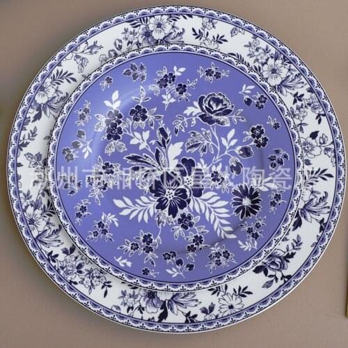 Creative ceramic flower tableware western plate, flat plate, steak plate, high-grade home ceramic plate platos diner plate