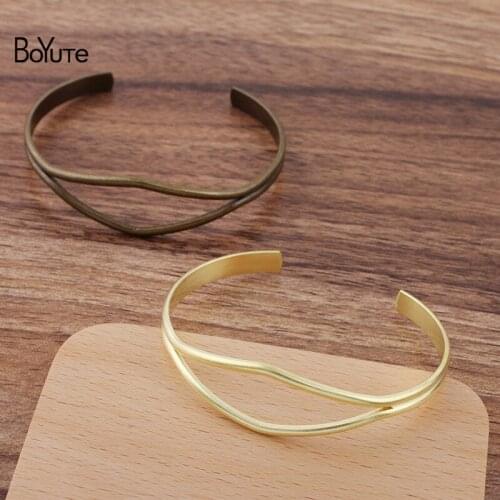 BoYuTe (10 Pieces/Lot) 68MM Metal Brass Y Shape Bangle Bracelet Base Factory Supply Diy Handmade Materials Wholesale