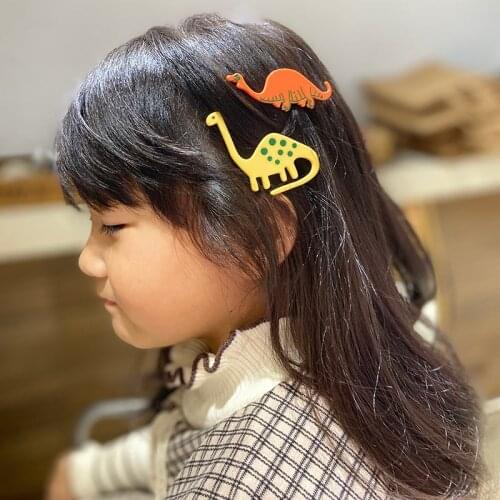 Mi Dairy Brand New Cute cartoon Childrens Alligator Clip Dinosaur Series Massospondylus Barrettes Girl Gair Ornament