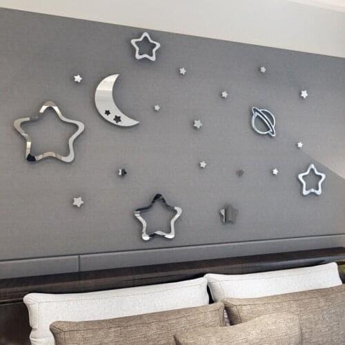 Cartoon Stars Waterproof Stickers Wall Stickers For Kids Rooms Decal Sticker Bedroom Living Room 3D Acrylic Art Wall Stickers
