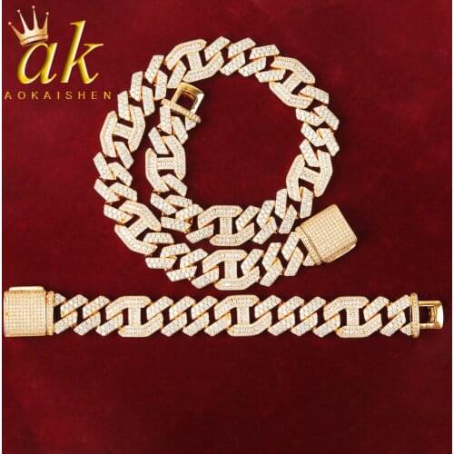 Mens Jewelry Sets Necklace Bracelet Gold Color Rock Street Jewelry