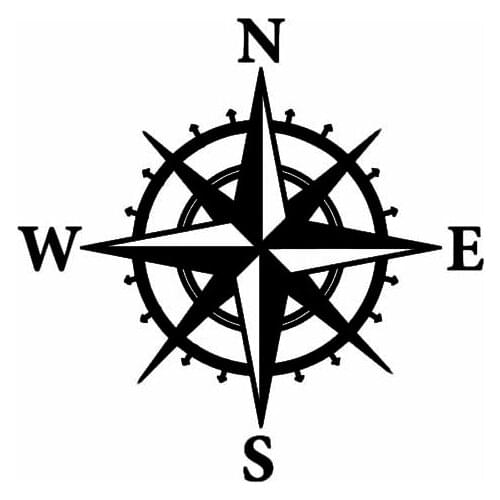 Car and Motorcycle Sticker Creative Compass Decal NSWEPVC Reflective Waterproof Sunscreen Car Decoration Sticker,15cm*15cm