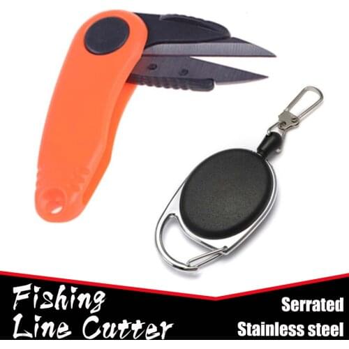 Braided Fishing Line Cutter Fishing Quick Knot Tool kit Fishing Scissors Clipper Nipper Hook Tool Telescopic Buckle Knife
