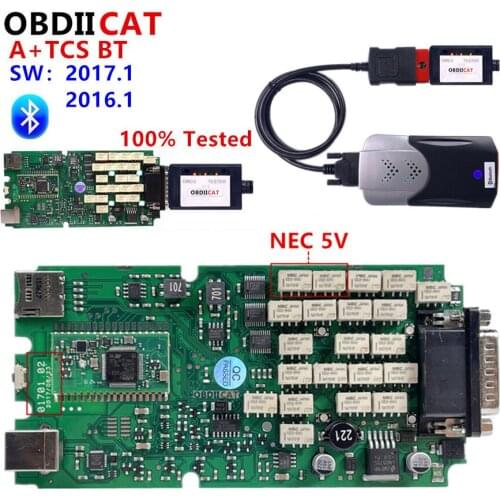OBDIICAT Wholesale New With Bluetooth 2016.R1/2017.R1 with keygen obd2 Diagnostic Tool VD TCS Can Test Car truck