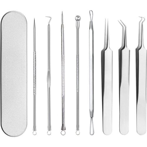 Facial Blackhead Remover Acne Needles Extractor Pimple Blemish Comedone Removal Kit Stainless Steel Pore Cleaner Face Care Tools