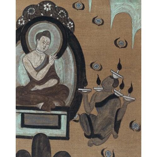 Scenery canvas prints landscape modern Chinese artist masterpiece poster figurative picture home decal art Godess