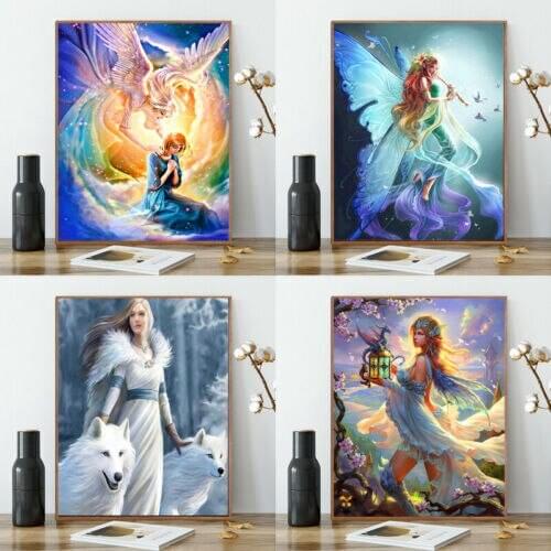 Full Drill 5D DIY Beauty Diamond Painting Embroidery Cross Stitch Kit Wall DIY Diamond Painting Production Steps