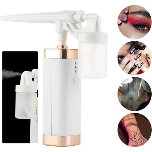 50ML Airbrush USB Charge Mini Air Compressor Spray Gun For Tattoo Body Painting Nail Art Paint Sprayer Nano Mist Moisturize Skin