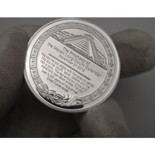 The Maya Silver Plated Coin Mexico Mayan Prophecy Calendar Souvenir Coins Collectible Gifts Drop Shipping