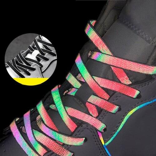 120/140/160cm Holographic Reflective Shoelace Rope Women Men Glowing In Dark Shoe Laces For Sneakers Sport Shoes Rope Bootlaces
