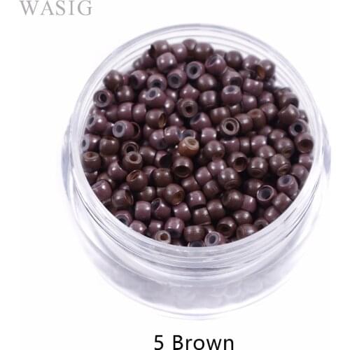 1000 Pieces 3.0 Mm Silicone Nano Rings for Nano Rings Tip Hair Extensions Tools 5# Brown Color