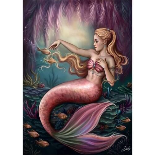 Rhinestone Painting Cartoon Mermaid Girl Fairy DIY Diamond Painting diamond Embroidery 5d mosaic full Diamond cross stitch A957