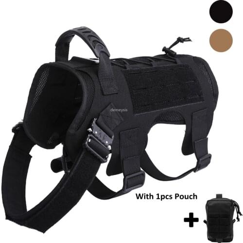 Tactical Dog Clothes Harness Adjustable Training Hunting K9 Police Dog Vest Military Molle Service Dog