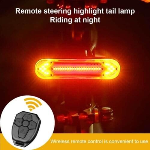 Intelligent Bike Turning Signal Cycling Taillights Smart USB Bicycle Rechargeable Rear Light Remote Control LED Warning Lamp